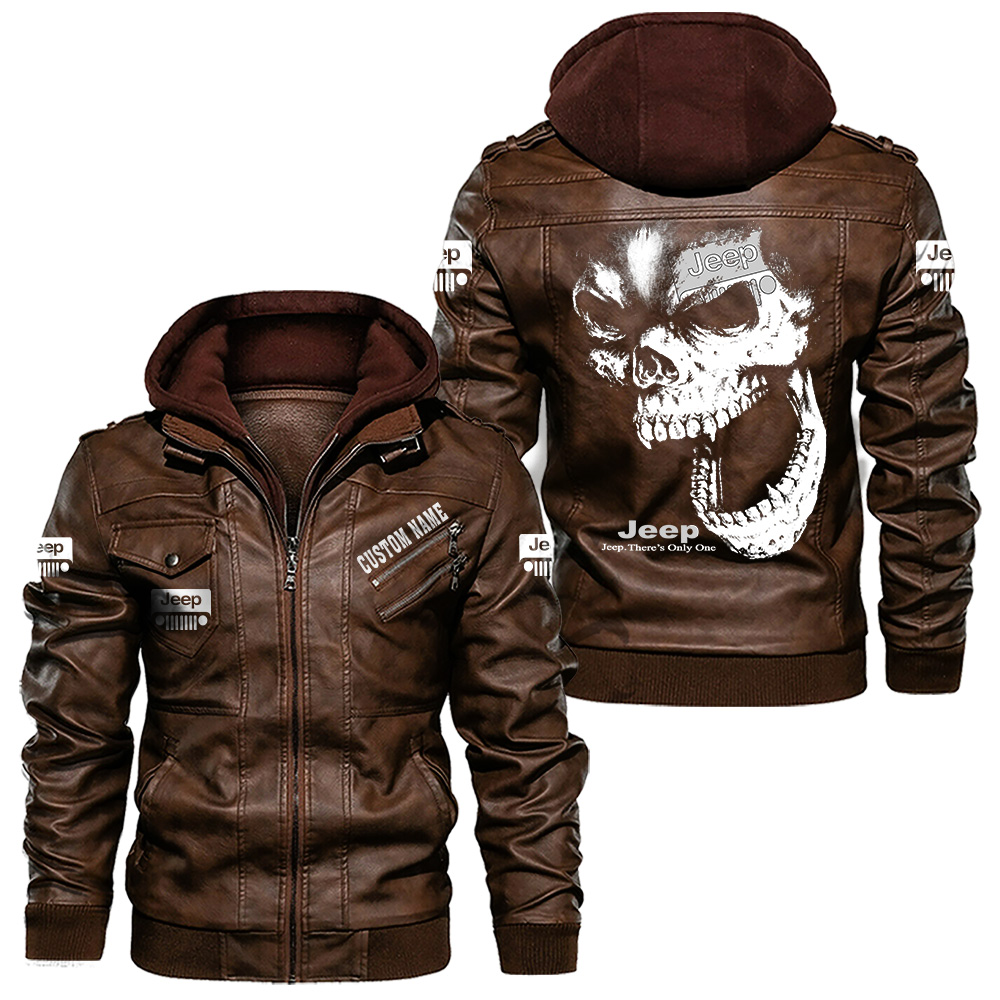Jeep Leather jackets, black and brown vintage style, customize name and ...
