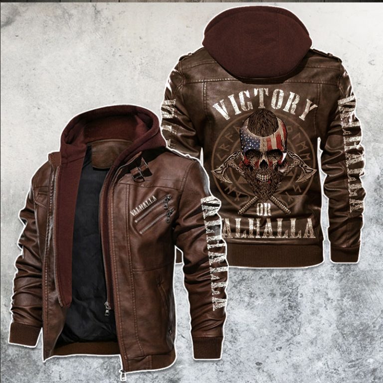 Viking leather jacket victory valhalla - LinosTee.com