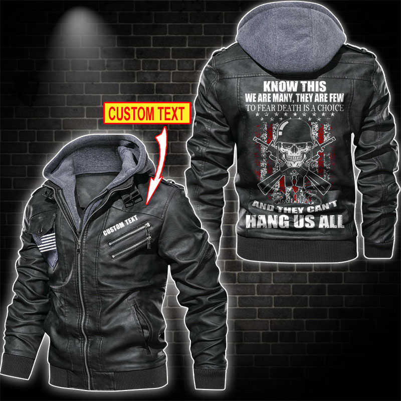 Personalized Soldier Leather Jacket Fear Death Is A Choice - LinosTee.com