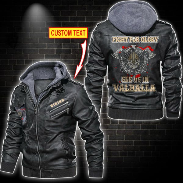 Fight For Glory Valhalla Personalized Viking Leather Jacket - LinosTee.com