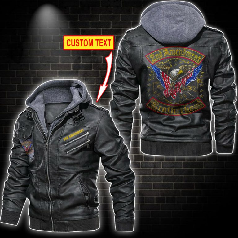 Brotherhood Personalized 2nd Amendment Leather Jacket | LinosTee.com