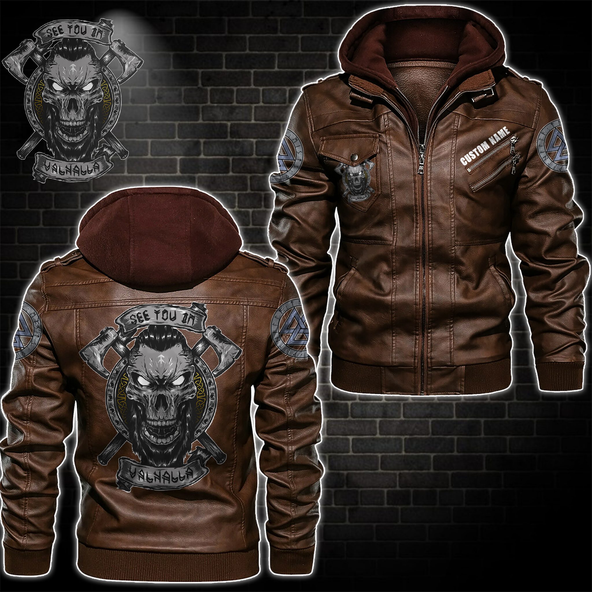 Personalized See You In Valhalla Leather Jacket - LinosTee.com