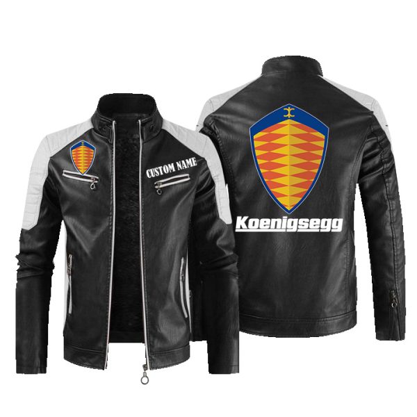Koenigsegg Leather Jacket, Warm Jacket, Winter Outer Wear | LinosTee.com