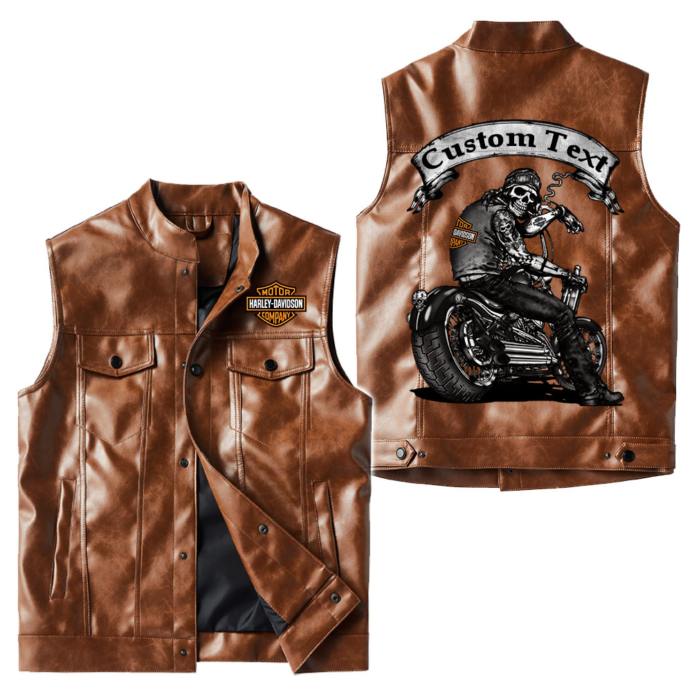 Harley Davidson Crorodile skin PU Vest Leather Jacket , Vintage Style ...