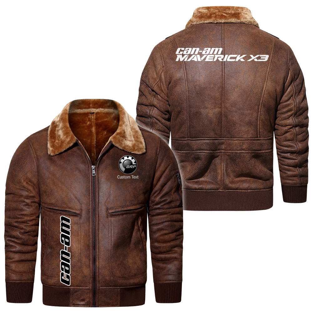 Can Am Maverick Suede fleece jacket black and brown, vintage style ...