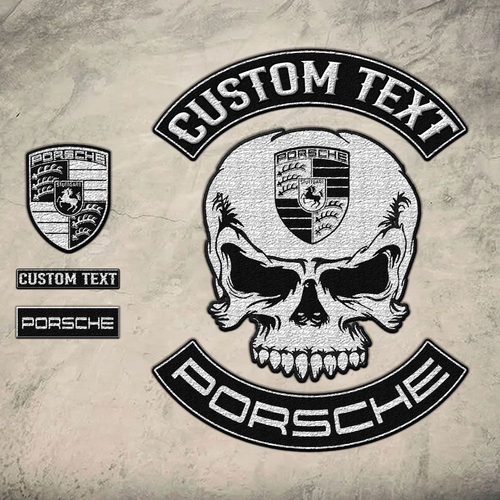 Porsche Skull Embroidered Patches, Patches for jackets, Patch Vest ...